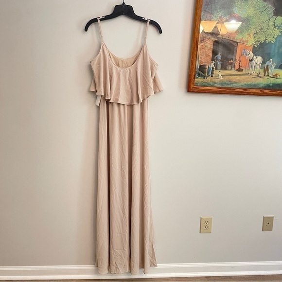NWT Show Me Your MuMu Caitlin Ruffle Maxi Dress Show Me The Ring Crisp Sz Medium - Picture 4 of 5